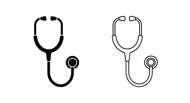 Medical stethoscope icons set Vector