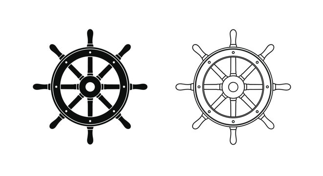 Vintage ship wheel designs Vector