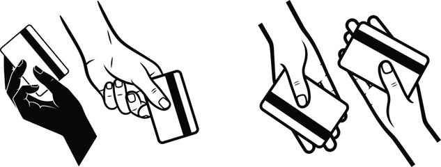 Illustration of proper credit card handling techniques