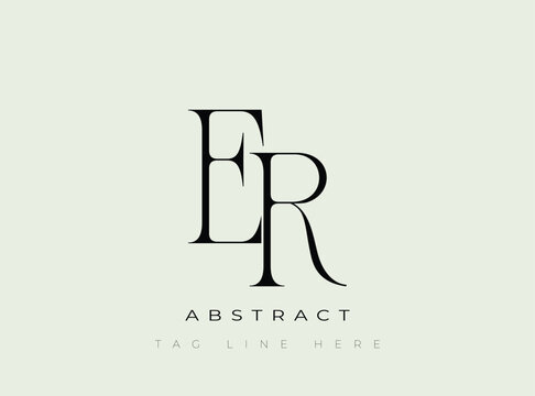 ER Abstract Monogram. Corporate identity and premium design projects seeking a refined modern look.