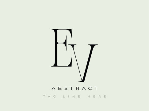 EV Abstract Monogram. Corporate identity and premium design projects seeking a refined modern look.