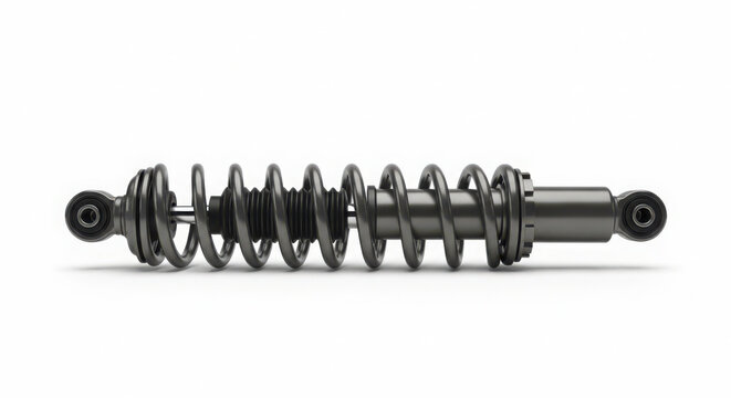 Heavy Duty Automotive Shock Absorber and Coil Spring Assembly for Vehicle Suspension System, Ensuring Smooth Ride and Stability, Black Finish