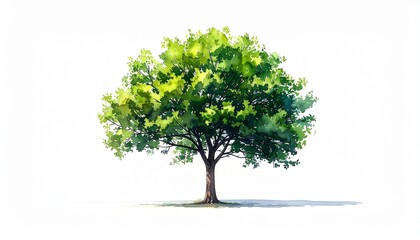 Obraz premium Green Deciduous Tree with Rounded Canopy