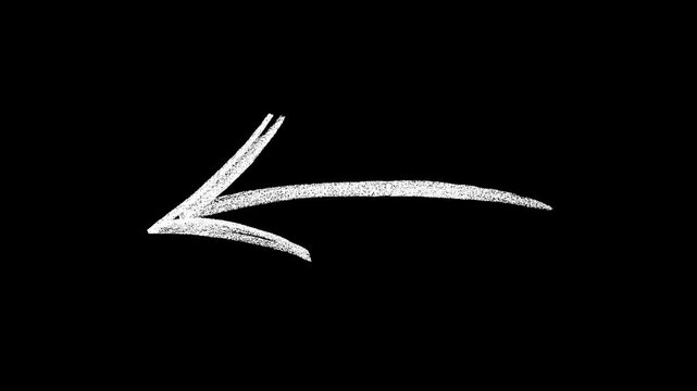 Arrows animation on a transparent background, Hand drawn thin arrow graphic animation. Alpha channel.