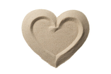 Fototapeta premium Heart shape with carved heart sand beige