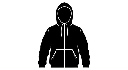 Black Hoodie with White Outline Details. © bhinar