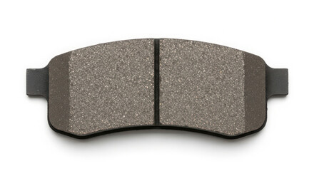High-Performance Automotive Brake Pad Featuring a Detailed Friction Surface, Crucial for Vehicle Safety and Maintenance, Isolated on White Background