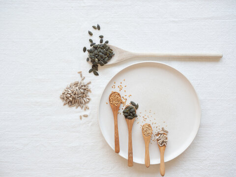 Seed cycling with flax, pumpkin, sunflower, sesame