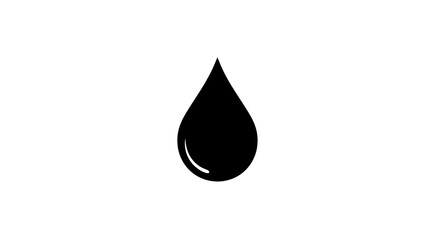 Single black oil droplet isolated.