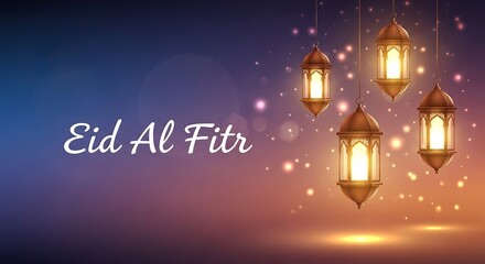 Obraz premium Bright and Warm Eid Al-Fitr Celebration Background for Greeting Card Design