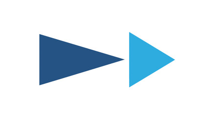 Two Blue Triangles Pointing Right.