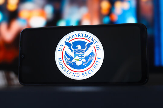 The United States Department of Homeland Security (DHS) logo is displayed on a smartphone screen in this photo illustration in Ontario, Canada, on March 4, 2026