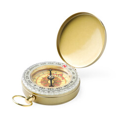 One stylish vintage compass isolated on white