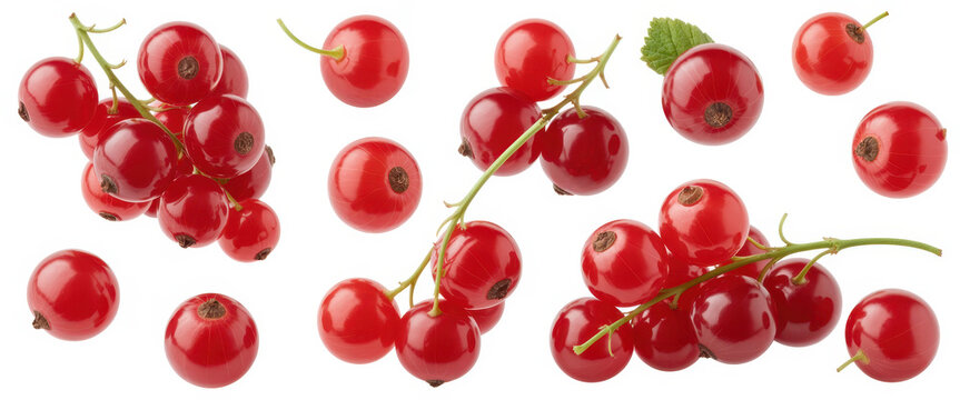 Red currants on white background berries