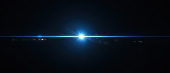 Fototapeta premium Cinematic Dark Background With Blue Light Beam Cutting Through the Space at an Unknown Time and Location