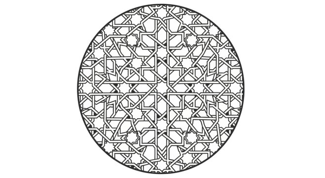 Intricate Islamic Geometric Pattern in Circle