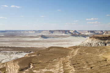 Bozzhira valley aerial view, Mangystau region, Kazakhstan