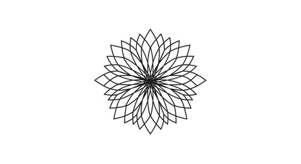 Geometric Abstract Flower Pattern on White Background