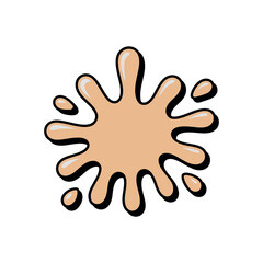 Obraz premium Nude cosmetic foundation makeup blob illustration represents skin tone testing or beauty product.