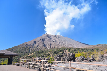 有村溶岩展望所から桜島の眺め  鹿児島県鹿児島市