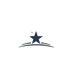 Obraz premium Simple black star icon on white background with swoosh design.