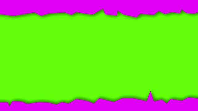 Green screen video background with purple frame design, in vintage style.