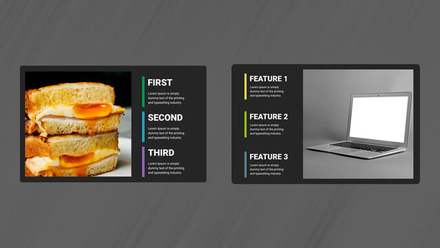 Minimal Sliding Photo Layout With Text Blocks