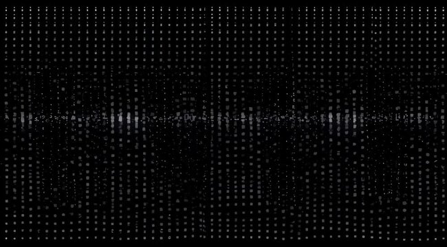Abstract digital sound wave visualization with a dark background and subtle shimmering effects creating an energetic and futuristic atmosphere