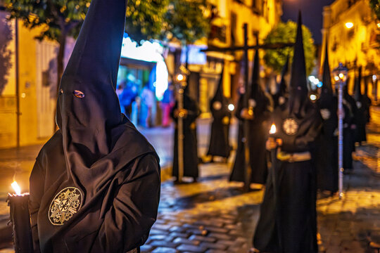 Seville Holy Week: Los Javieres Nazarenes Procession by Night