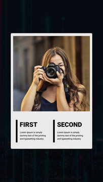 Minimal Sliding Photo Layout With Text Blocks