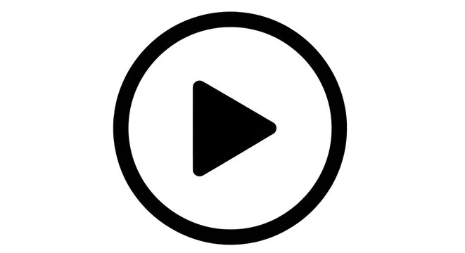 Modern play button icon for multimedia content and video playback