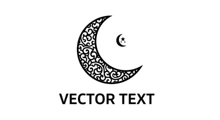 Fototapeta premium Islamic Crescent Moon with Star, Ornate Design, Vector Graphic