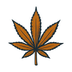 Naklejka premium PNG Orange cannabis leaf illustration.