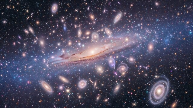 Vast Cosmic Tapestry: A Dazzling Array of Countless Galaxies, Nebulae, and Stars Across the Universe's Expanse