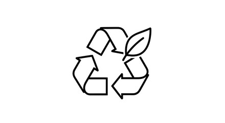 Obraz premium Modern recycling symbol with leaf for eco friendly practices