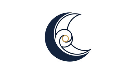 Abstract Swirl Moon Crescent Logo Design © Sendal