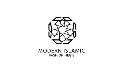 Modern Islamic Fashion Logo with Geometric Pattern