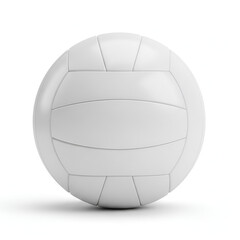 Classic White Volleyball Isolated on White Background with Subtle Shadow and Clean Studio Lighting Sport Game Equipment