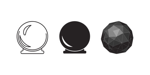 Fototapeta premium Crystal Ball Icons Set