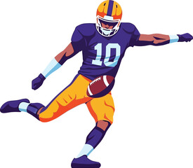 Fototapeta premium American football player in action with ball