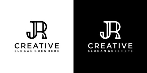 JR or RJ initial letter logo design vector template