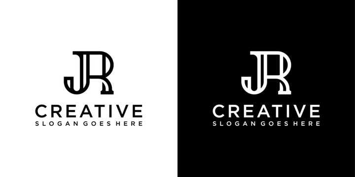 JR or RJ initial letter logo design vector template