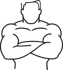 Obraz premium Muscular man with arms crossed in a confident pose