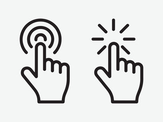 Fototapeta premium Hand click cursor icon set for user interface design