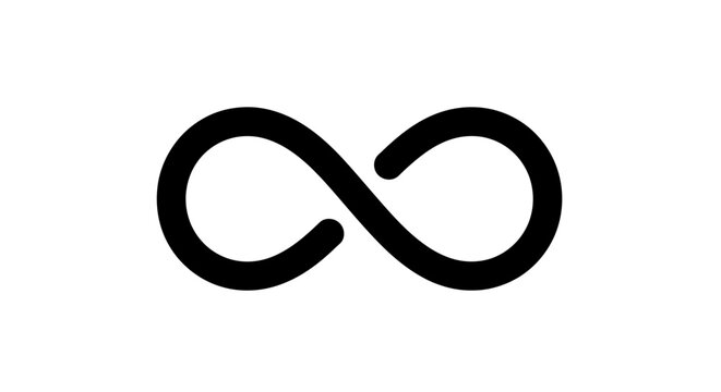 Black Infinity Symbol on White Background - Concept of Eternity, Limitless, Loop