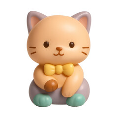 Fototapeta premium PNG Cute cartoon cat with bowtie.