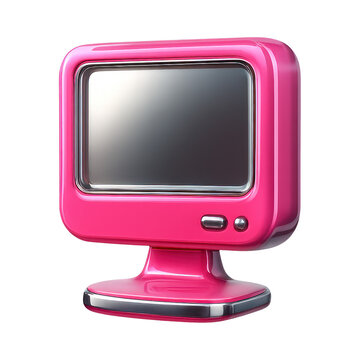 PNG Retro pink computer monitor illustration.