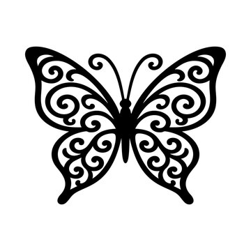 Elegant butterfly cut template suitable for scrapbooking, invitations, decals, and layered papercraft creations.