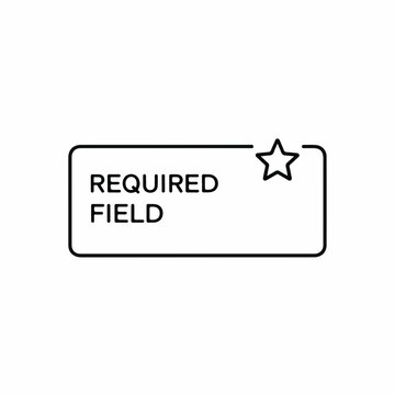 Required field icon with star symbol on simple background