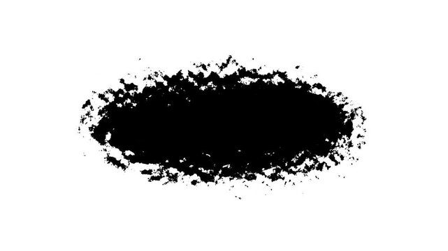 Transitions of black expanding paint stains on white backdrop Grunge Ink spreads and fills the screen It is easy to use in the video projects Black inks and clean white paper